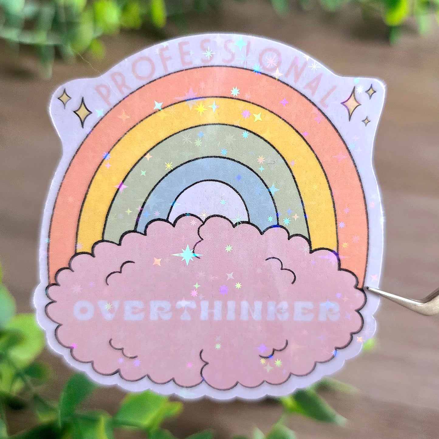 Professional Overthinker Holographic Sticker