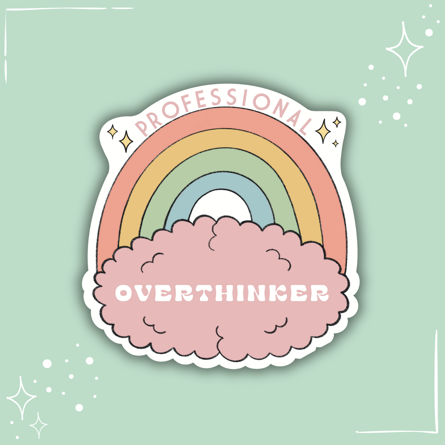 Professional Overthinker Holographic Sticker