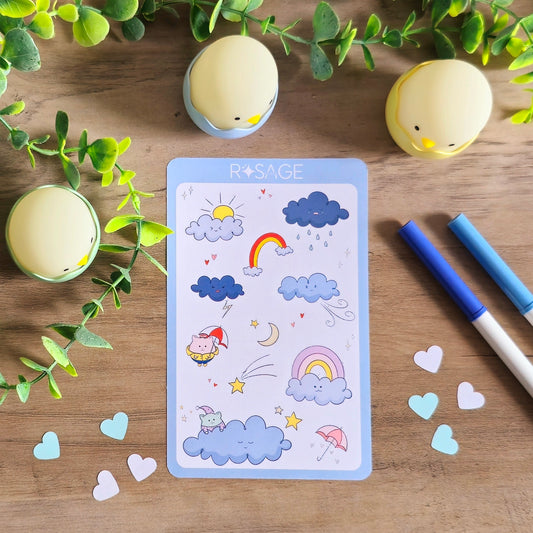 Kawaii Clouds Sticker Sheet