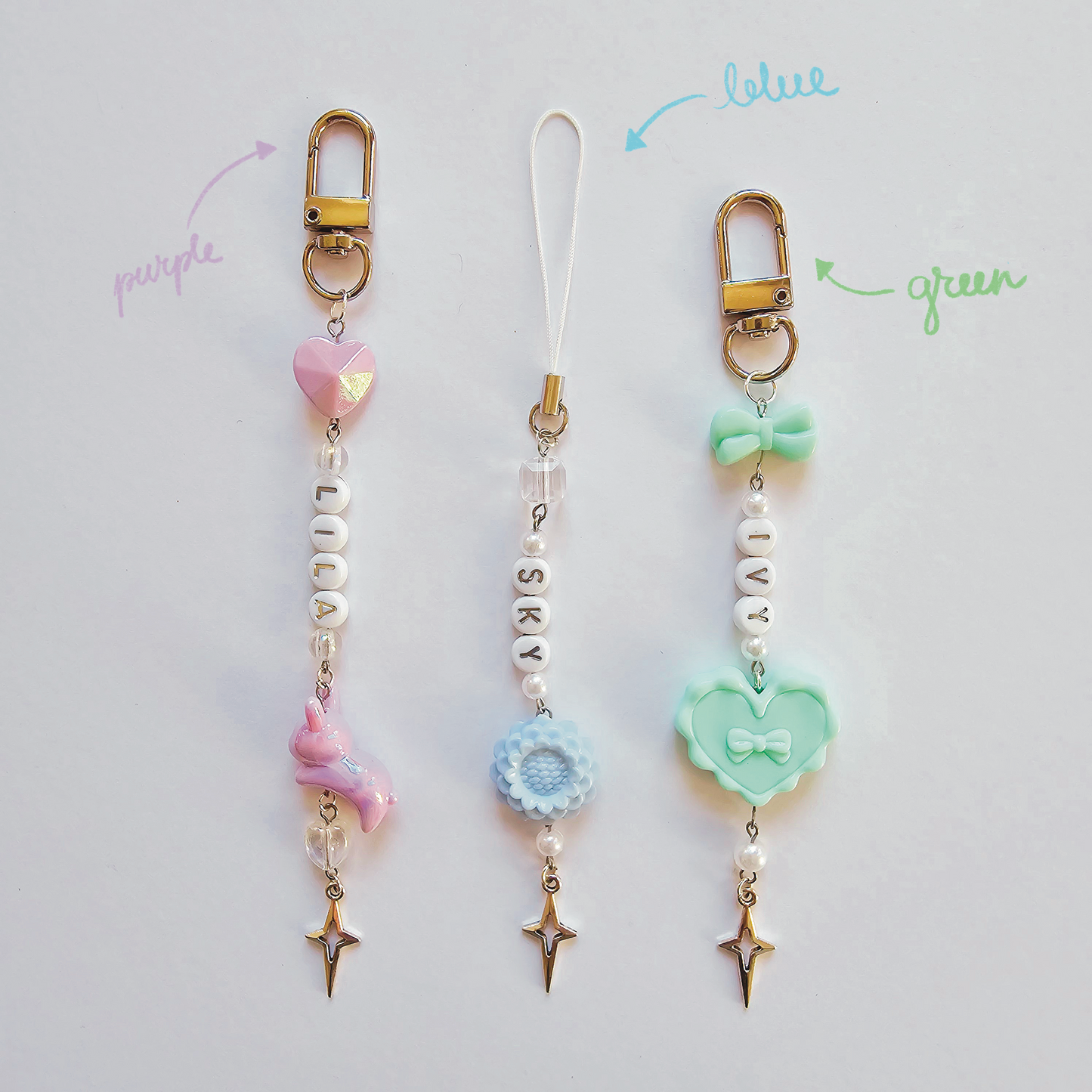 Custom Beaded Charm Keychain