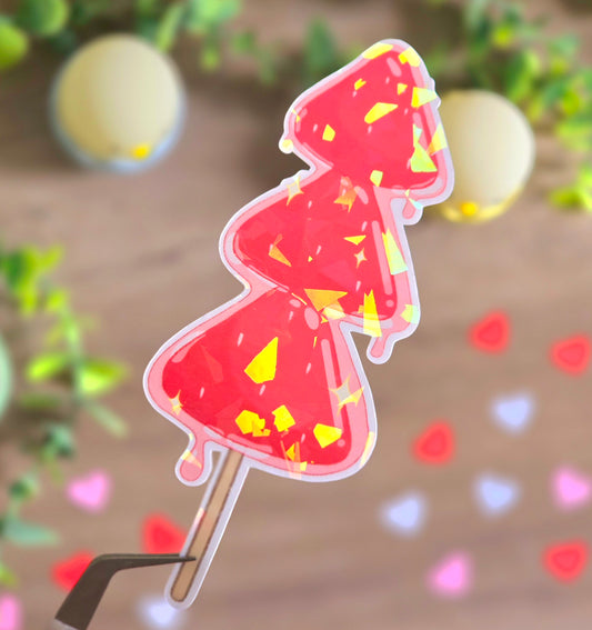 Tanghulu Strawberries Holographic Sticker