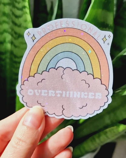 Professional Overthinker Holographic Sticker