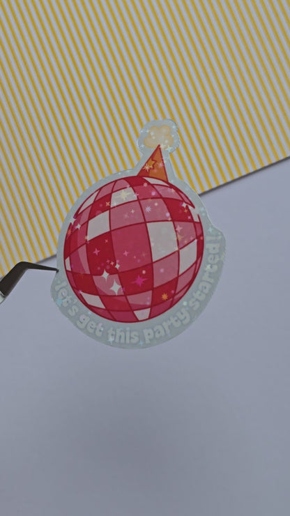 Party Disco Ball Holographic Sticker