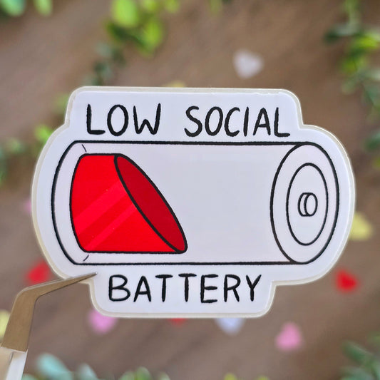 Low social battery Sticker