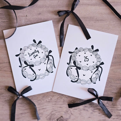 Coquette Bow Cake Birthday Card