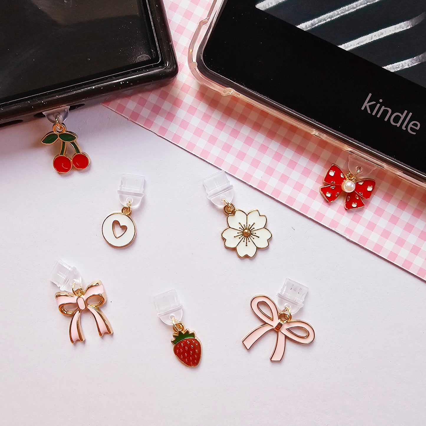 Girly Kindle and Phone Dust Plug USB-C