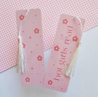 Hot girls read Flower Bookmark