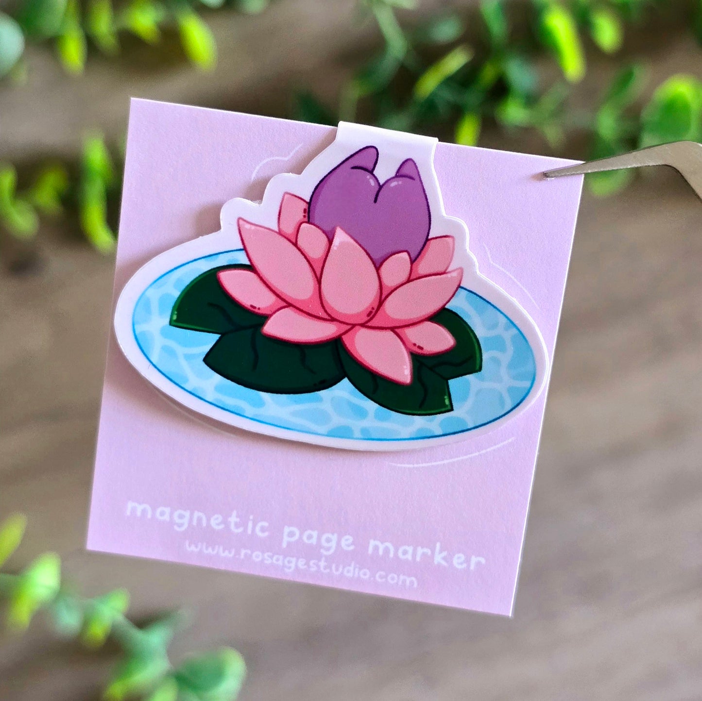 Water Lily Magnetic Page Marker