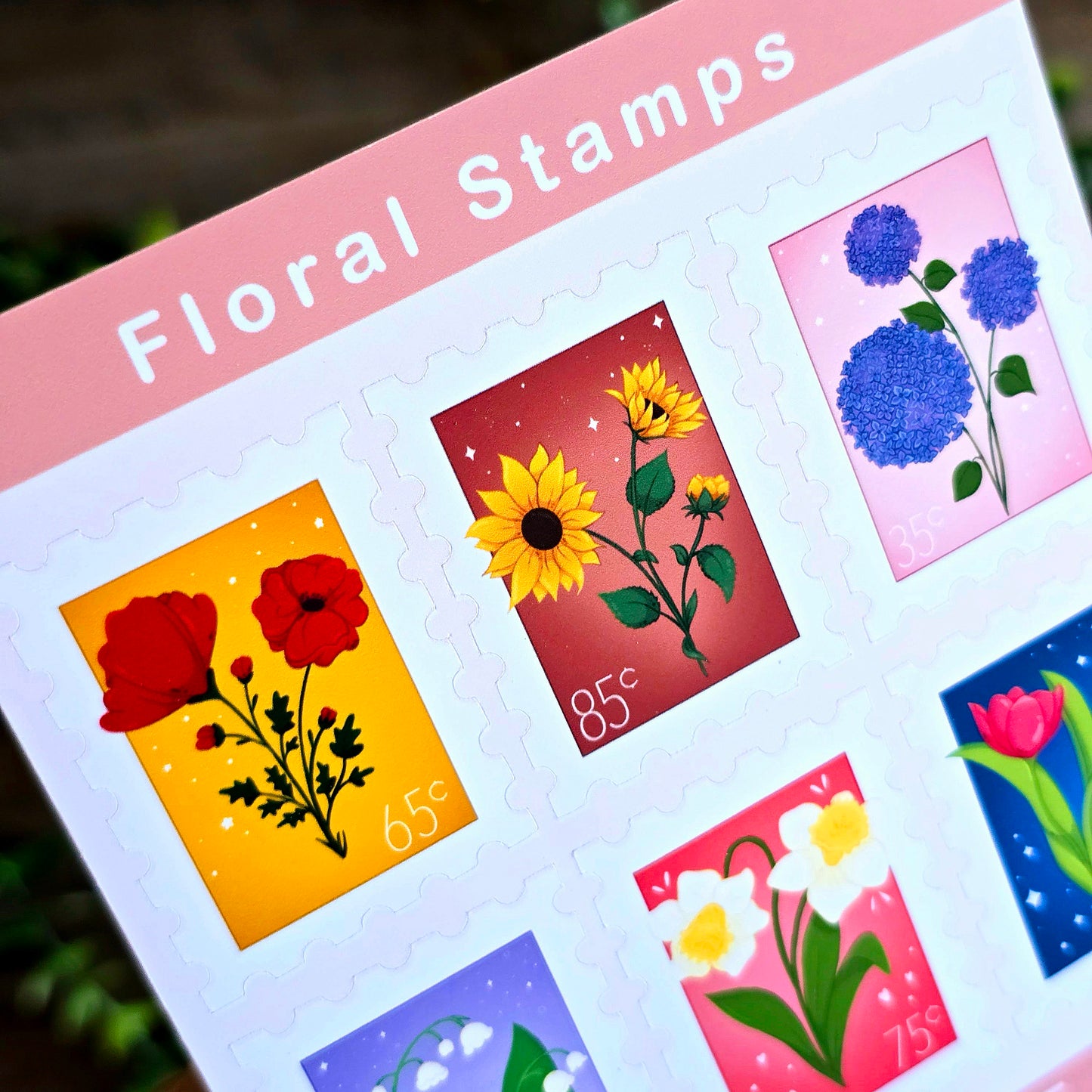 Floral Stamps Sticker Sheet