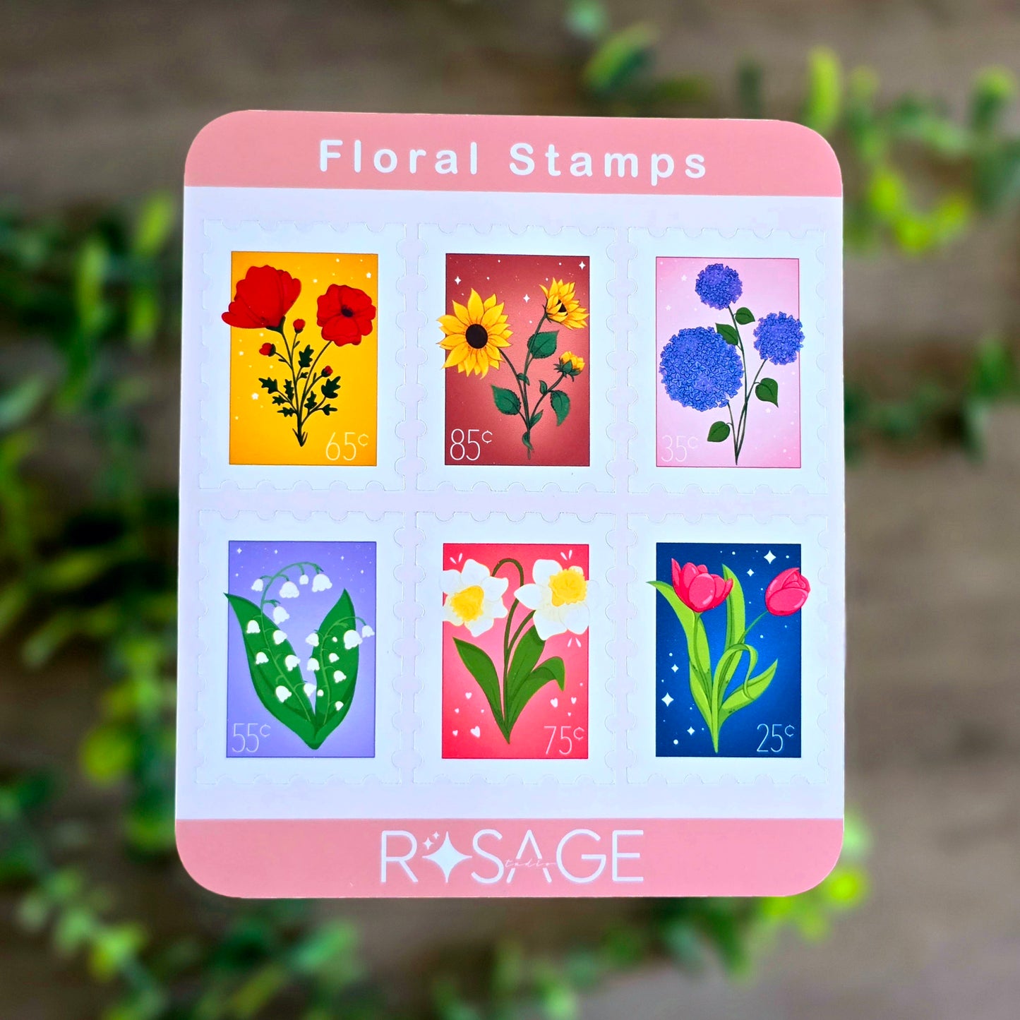 Floral Stamps Sticker Sheet