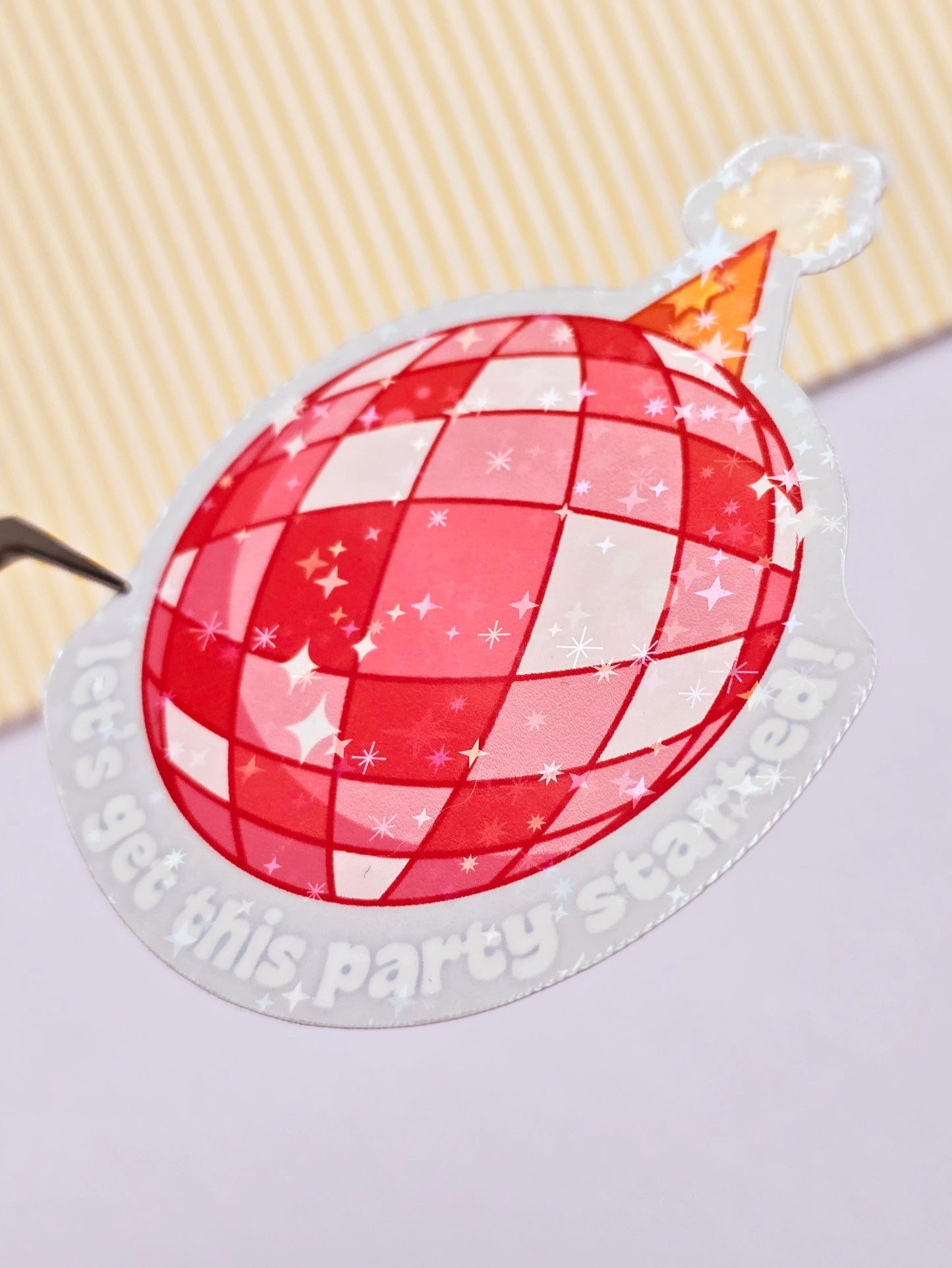 Party Disco Ball Holographic Sticker